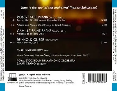 Markus Maskuniitty, Sakari Oramo - Schumann, Saint-Saëns, Glière: Works for Horn & Orchestra (2019)