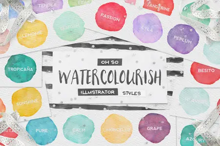 CreativeMarket - 90 Watercolor AI Styles + EXTRAS!