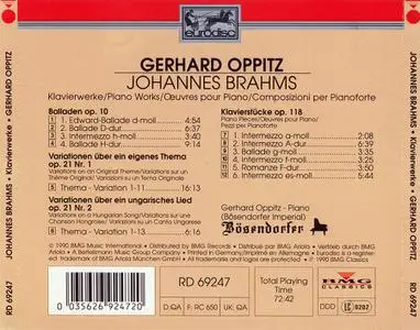 Gerhard Oppitz - Johannes Brahms: The Complete Works for Piano, Vol. 2 (1990)