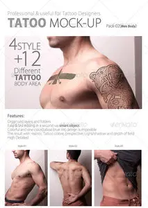 GraphicRiver Tattoo Mock up Pack02 Men Body