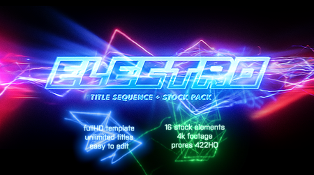 Electro - Electric Title Sequence + 16 Lighting Elements - Project for After Effects (VideoHive)