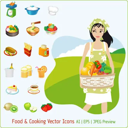 Food Cooking Vector Icons
