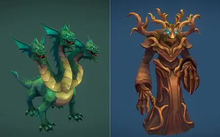 Stylized Hydra and Stylized Root Mage