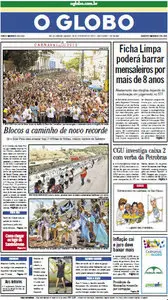 Jornal O Globo - 18 de fevereiro de 2012 - Sábado