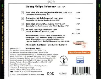 Hermann Max, Das Kleine Konzert, Rheinische Kantorei - Telemann: Drei sind, die da zeugen im Himmel (2007)