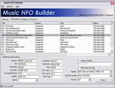 Music NFO Builder Ver.1.20