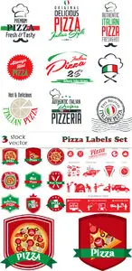Vectors - Pizza Labels Set