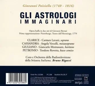 Bruno Rigacci, Orchestra della Radiotelevisione della Svizzera Italiana - Giovanni Paisiello: Gli Astrologi Immaginari (2009)