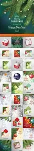 2016 Merry Christmas and Happy New Year vector background 9