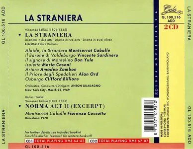 Anton Guadagno, Orchestra of the American Opera Society, Montserrat Caballé - Vincenzo Bellini: La Straniera (2003)