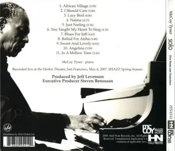 McCoy Tyner - Solo, Live From San Francisco (2009) {Half Note HN4541}