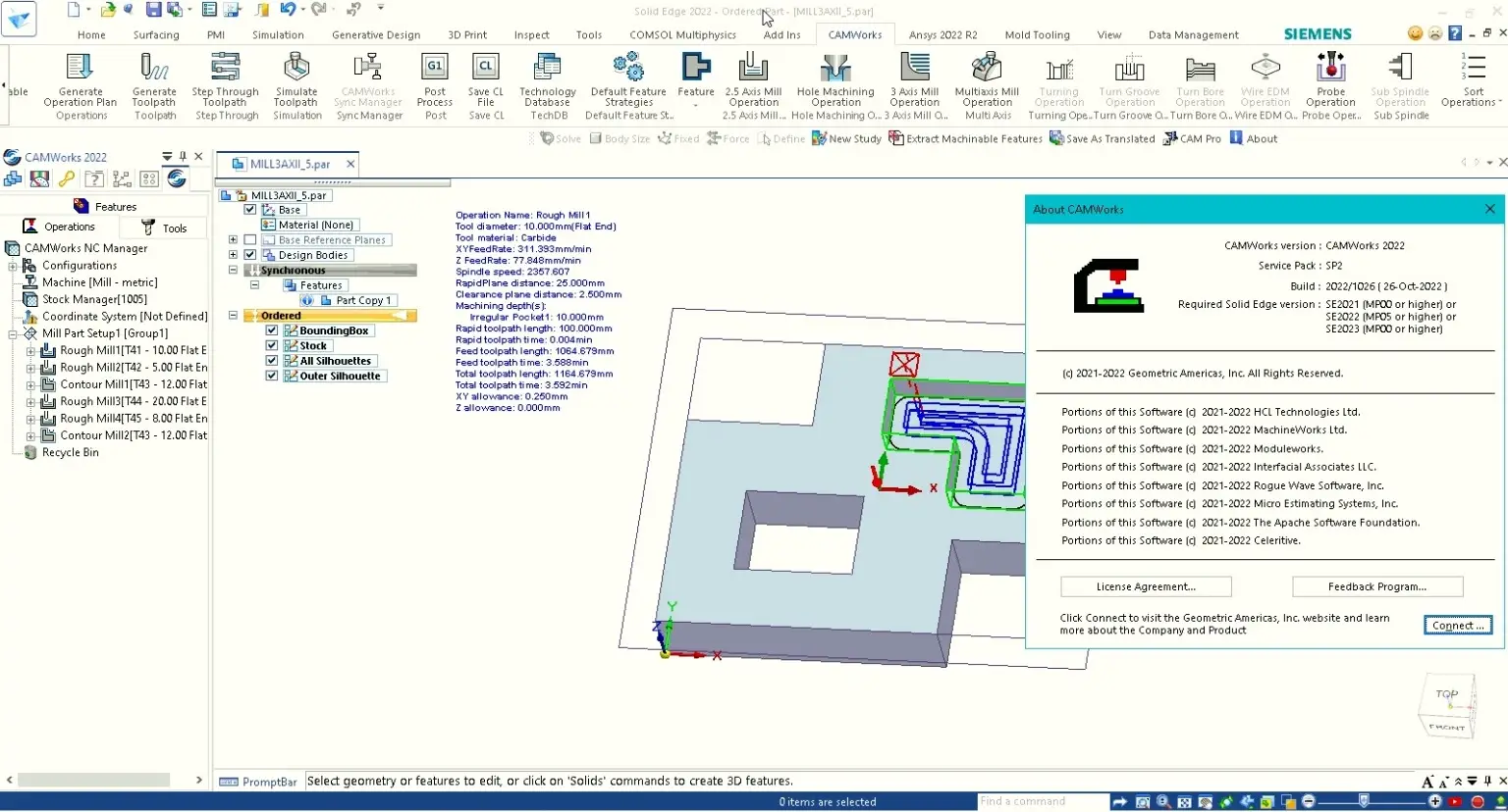 CAMWorks 2022 SP2 for Solid Edge