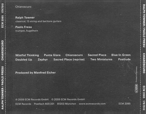 Ralph Towner / Paolo Fresu - Chiaroscuro (2009) {ECM 2085}