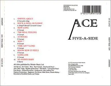 Ace featuring Paul Carrack - Five-A-Side (1974) Reissue 1990