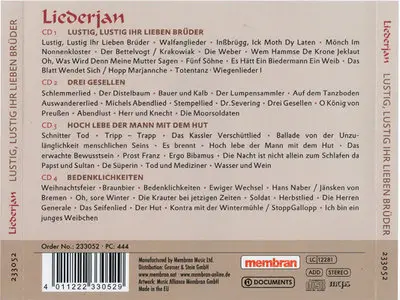 Liederjan - Lustig, lustig, ihr lieben Brüder (2010, Membran Music Ltd. # 233052) {4xCD Box} [RE-UP]