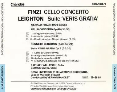 Gerald Finzi: Cello Concerto, Kenneth Leighton: Suite "Veris Gratia" (1986)