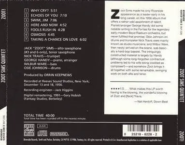 Zoot Sims Quintet - Zoot! (1956) {Riverside OJCCD-228-2 rel 1992}