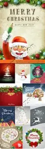2015 Merry Christmas holiday vector background 4