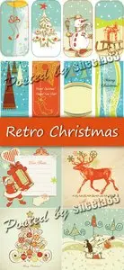 Retro Christmas Backgrounds Vector
