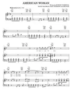 American Woman - Lenny Kravitz, The Guess Who (Piano-Vocal-Guitar)