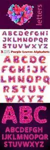 Vectors - Purple Leaves Alphabets