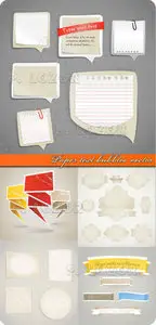 Paper text bubbles vector