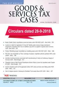 Goods & Services Tax Cases - October 09, 2018
