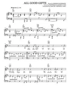All Good Gifts - Godspell Musical, Stephen Schwartz (Piano-Vocal-Guitar)