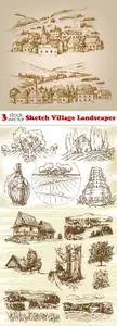Vectors - Sketch Village Landscapes