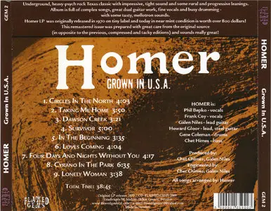 Homer - Grown In U.S.A. (1970) [Reissue 2009]