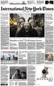 International New York Times - Monday, 22 December 2014
