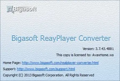 Bigasoft RealPlayer Converter 3.7.43.4881