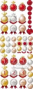 Medals, Awards, Wax Seal Vector