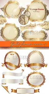 Gold frames vector 4