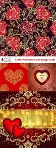 Vectors - Golden Valentines Day Backgrounds