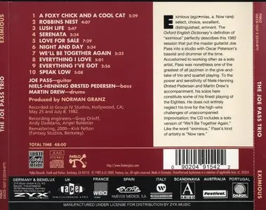 The Joe Pass Trio - Eximious (1982, remastering 2000)
