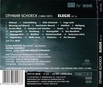Klaus Mertens, Mutare Ensemble, Gerhard Müller-Hornbach - Othmar Schoeck: Elegie (2008)