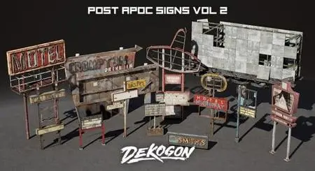 Unreal Engine Marketplace - Post Apocalyptic Signs - VOL 2 (4.18 - 4.27, 5.0 - 5.1)