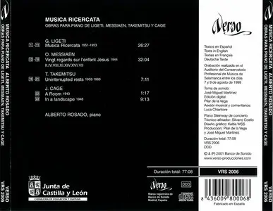 Alberto Rosado - Musica Ricercata: Gyorgy Ligeti, Olivier Messiaen, Toru Takemitsu, John Cage (2001)