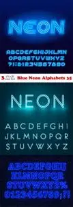 Vectors - Blue Neon Alphabets 35