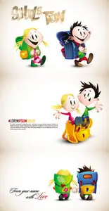 School Children Vector