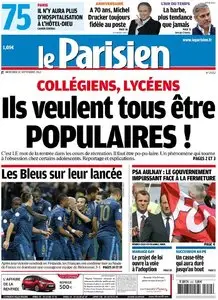 Le Parisien + Cahier Paris du Mercredi 12 Septembre 2012