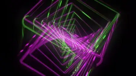 Abstract Neon Cube Overlay 1445875