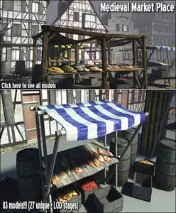 DEXSOFT-GAME: Medieval Market Place model pack