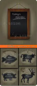 Blackboard  restaurant menu card vector