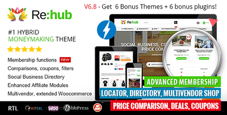 ThemeForest - REHub v6.8.9.4 - Price Comparison, Affiliate Marketing, Multi Vendor Store, Community Theme - 7646339