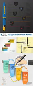 Vectors - Infographics with Pencils