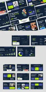 Dark Blue Lime UI/UX Pitch Deck Agency Template