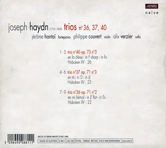 Jérôme Hantaï, Philippe Couvert, Alix Verzier - Joseph Haydn: Trios (2000)