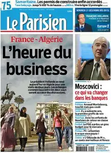 Le Parisien + Cahier Paris du Mercredi 19 Décembre 2012
